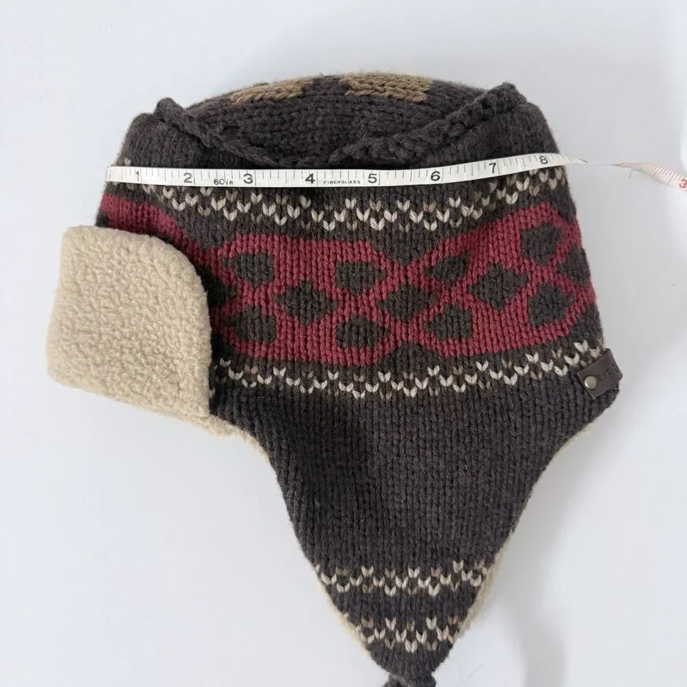REI Wool Blend Nordic Trapper Hat Sherpa Lined Earflap Beanie Gorpcore Fair Isle